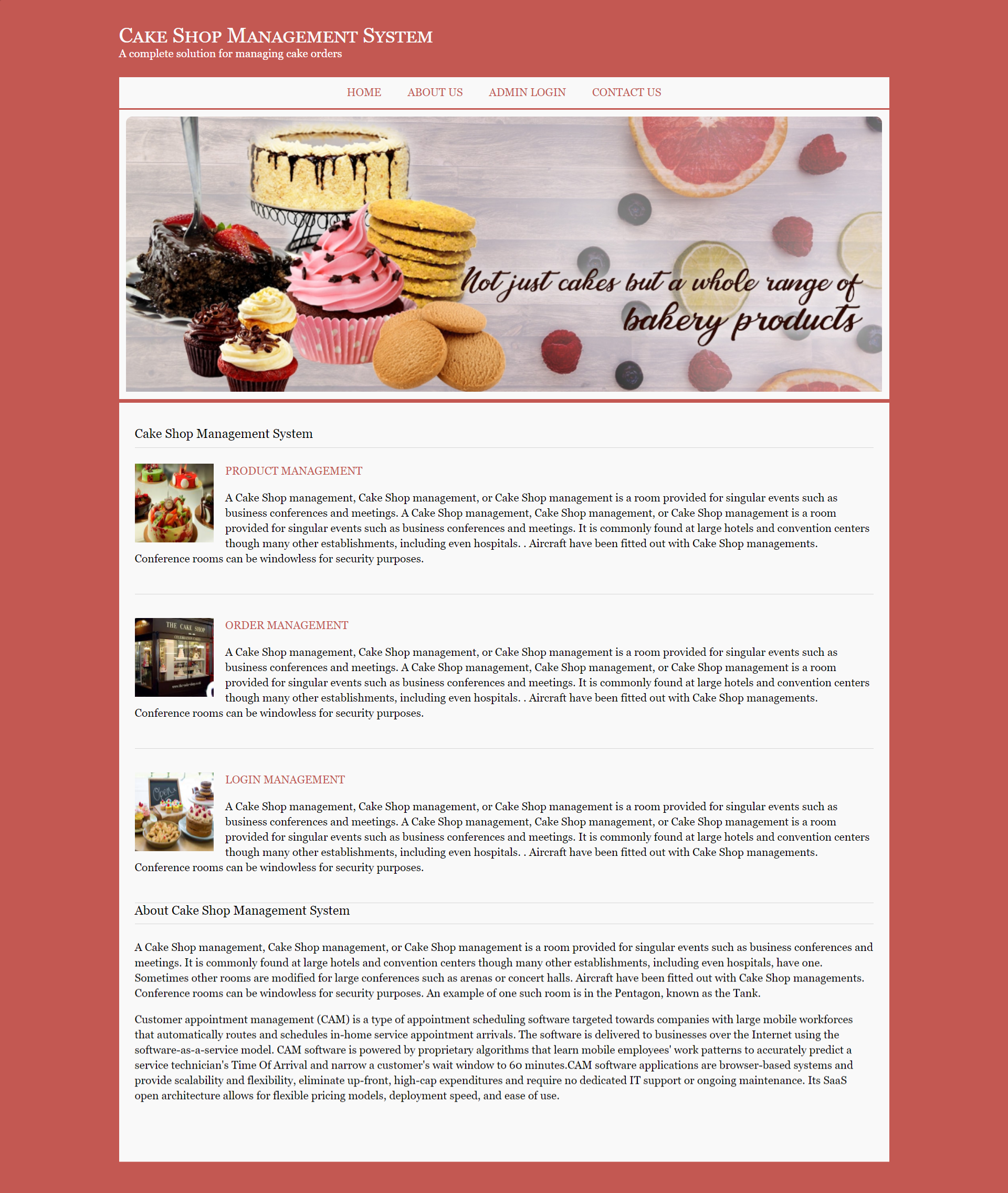 Php project on Online Cake Shop System - Free Projects For All