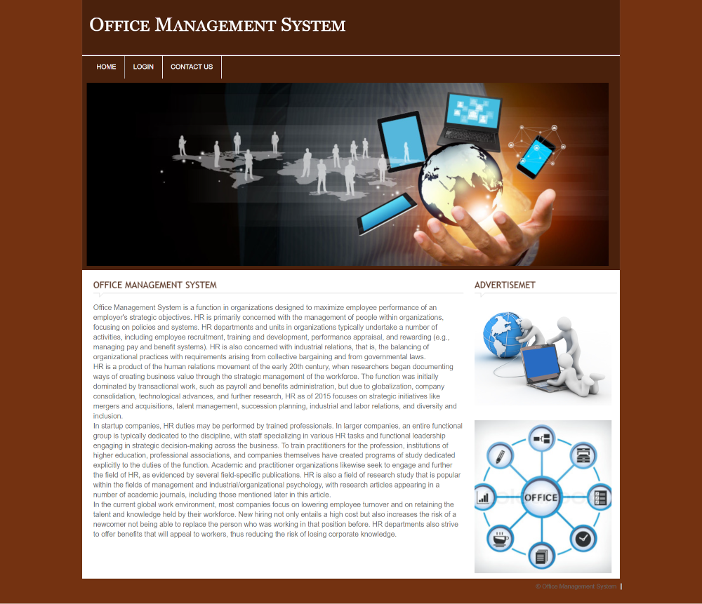 Office Management System - PHP MySQL Projects Free Source Code  Documentation | FreeProjectz