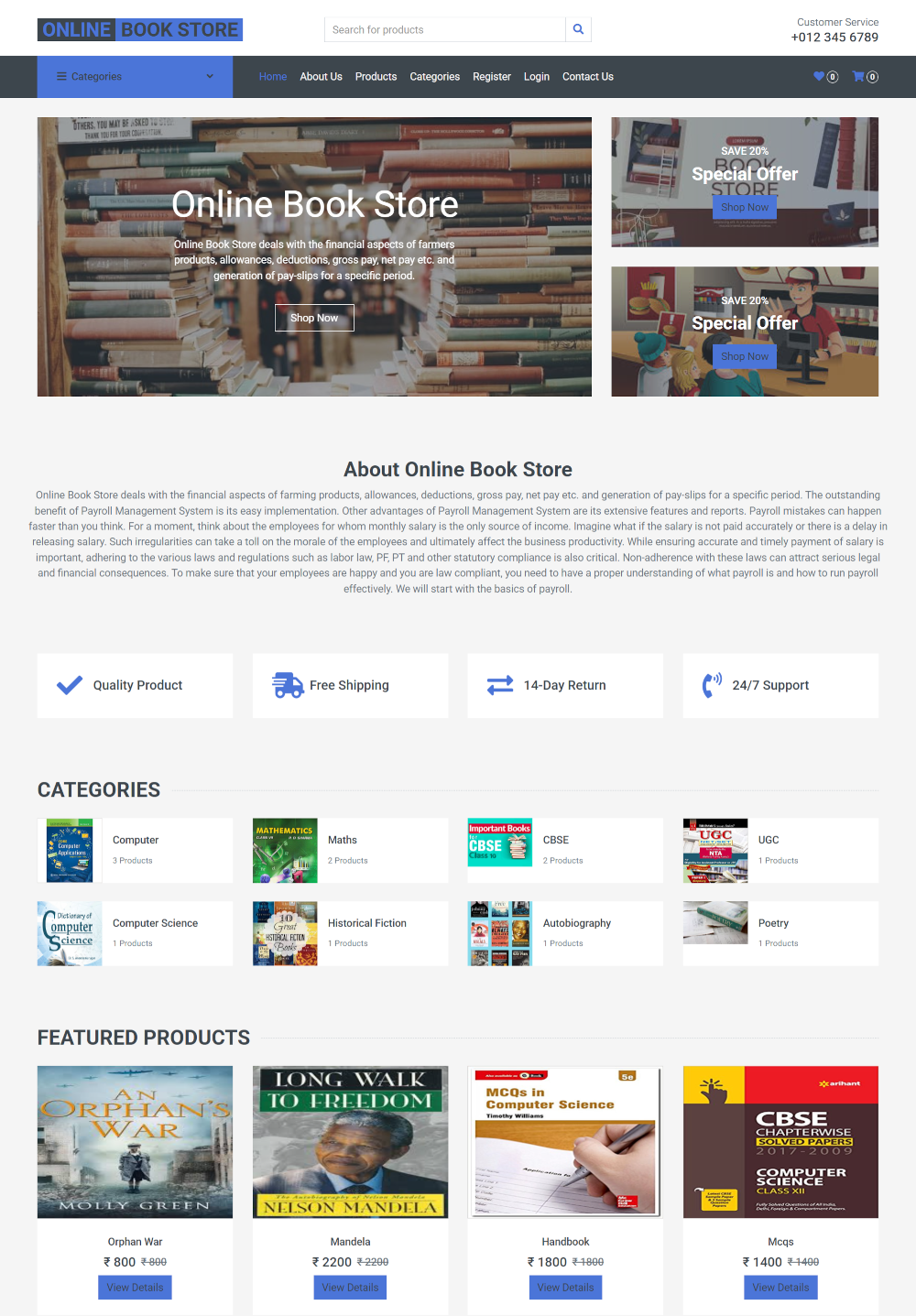 Free Online Book Store PHP MySQL Projects Source Code Documentation