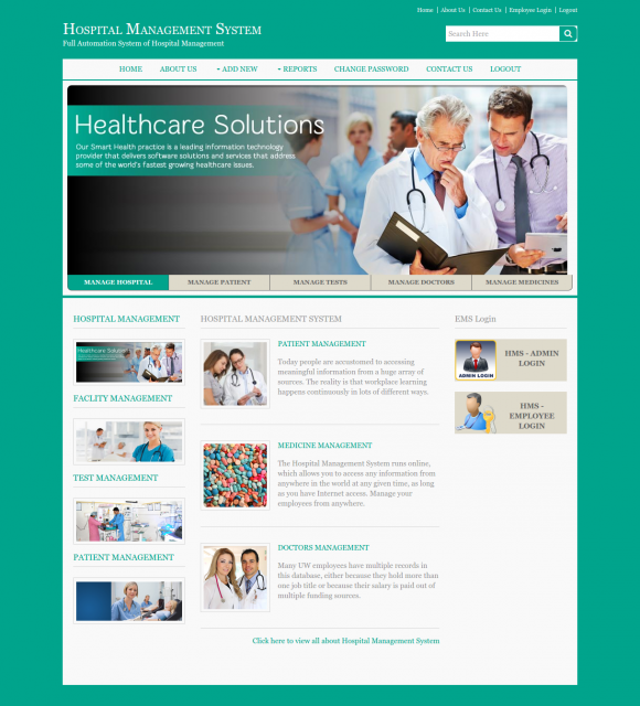 Hospital Management System Project In Php Source Code Free Download