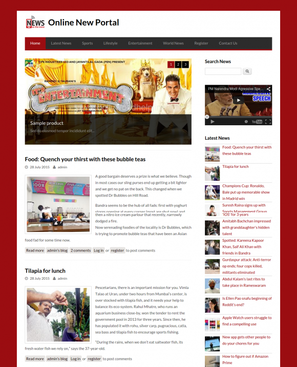PHP & MySQL Project on Online News Portal PHP & MySQL Project on Online News Portal