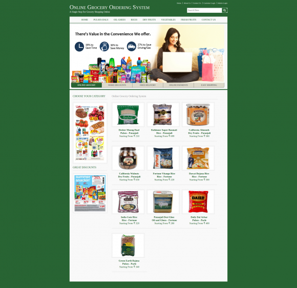 Java, JSP and MySQL Project on Online Grocery Ordering System Java, JSP and MySQL Project on Online Grocery Ordering System