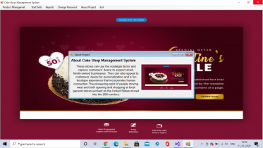 C# Windows Application in Cake Shop Management System