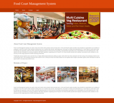 Python, Django and MySQL Project on Food Court Management System