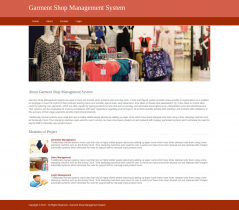 Python, Django and MySQL Project on Garment Shop Management System