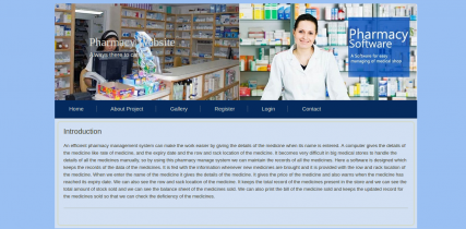 HTML, CSS and JavaScript Project on Pharmacy System