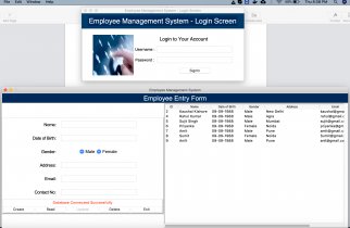 Python Tkinter and MySQL project on Employee Management System