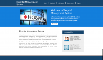 Python Django and MySQL Project on Hospital Management System