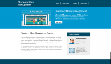 Python Django and MySQL Project on Pharmacy Shop Management System