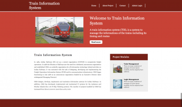 Python, Django and MySQL Project on Train Information System