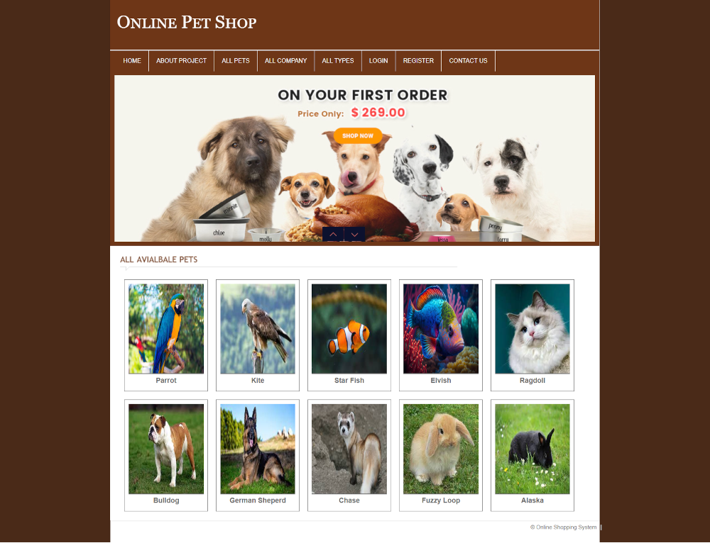 Free Source Code Documentation for Online Pet Shop PHP MySQL Projects
